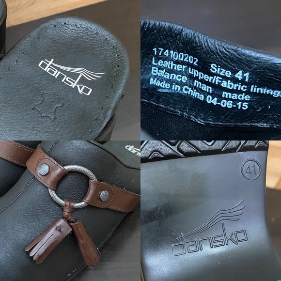 DANSKO “Shandi” Black Nubuck Leather Biker Harness Tassel Clog Size 41 10.5-11US - Picture 13 of 16